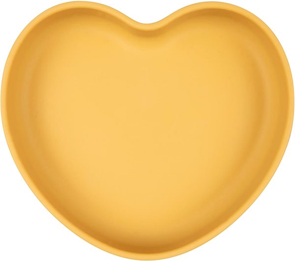 Gyerek tányér Canpol babies Szív alakú tapadókorongos szilikon tányér, sárga ...