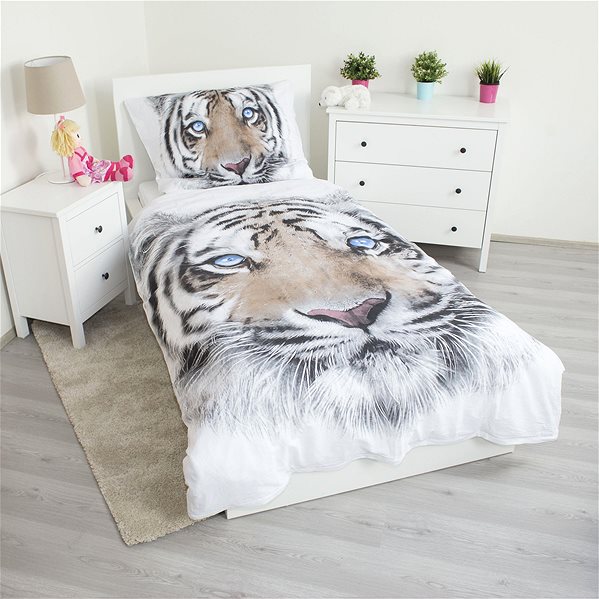Detská posteľná bielizeň Jerry Fabrics Biely tiger 140 × 200 cm ...
