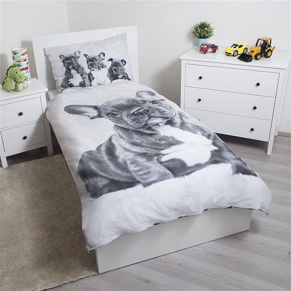 Detská posteľná bielizeň Jerry Fabrics Bulldog 140 × 200 cm ...