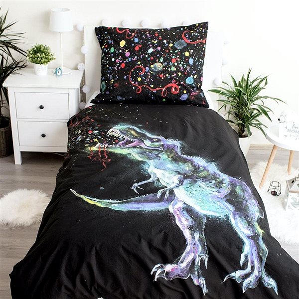 Detská posteľná bielizeň Jerry Fabrics Dinosaur black 140 × 200 cm ...