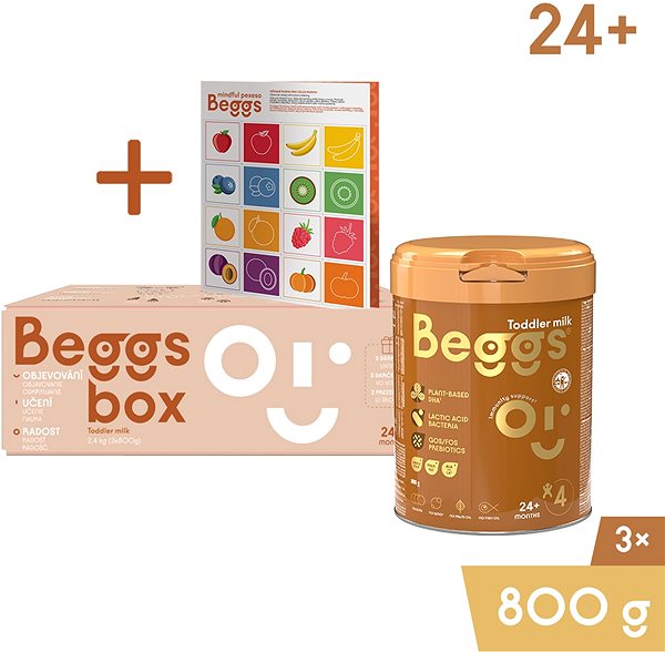 Dojčenské mlieko Beggs 4 dojčenské mlieko 2,4 kg (3× 800 g), kreatívny box s darčekom ...