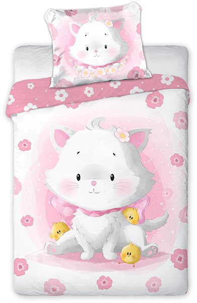 Detská posteľná bielizeň FARO Cuddles mačka 100 × 135 cm ...