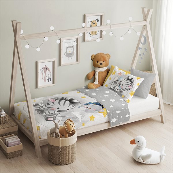 Detská posteľná bielizeň FARO Cuddles zebra 100 × 135 cm ...