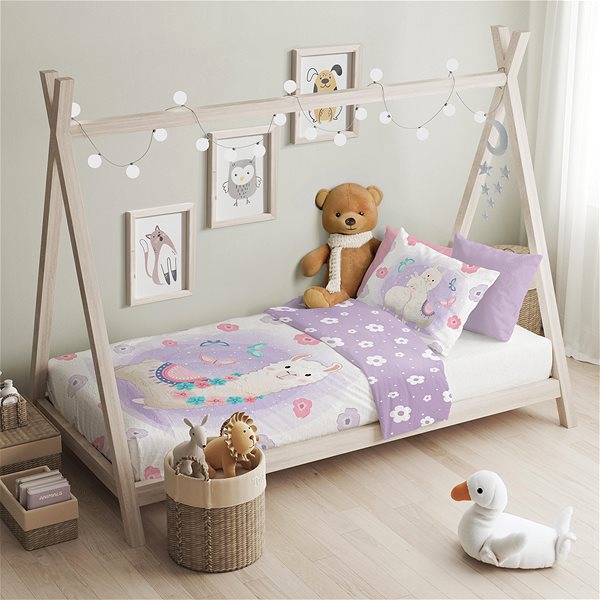 Detská posteľná bielizeň FARO Cuddles lama 100 × 135 cm ...