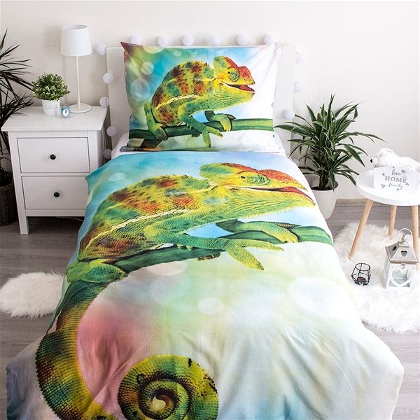 Detská posteľná bielizeň Jerry Fabrics Chameleón, svietiaca 140 × 200 cm ...