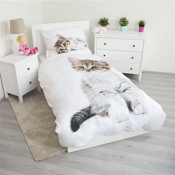 Detská posteľná bielizeň Jerry Fabrics Kitten white 140 × 200 cm ...
