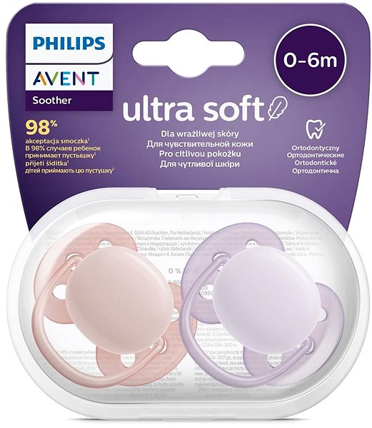 Cumi Philips AVENT Ultrasoft Premium Neutral 0-6 m kislány, 2 db ...