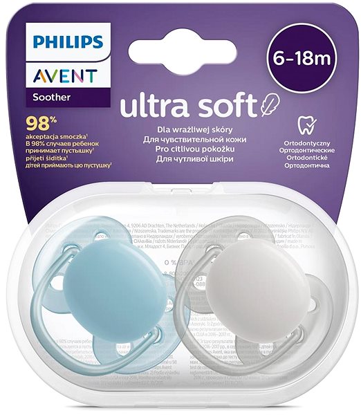 Cumlík Philips AVENT Ultrasoft Premium Neutral 6 – 18 m chlapec, 2 ks ...