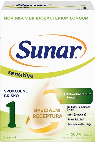 Dojčenské mlieko Sunar Sensitive 1 počiatočné dojčenské mlieko, 500 g ...