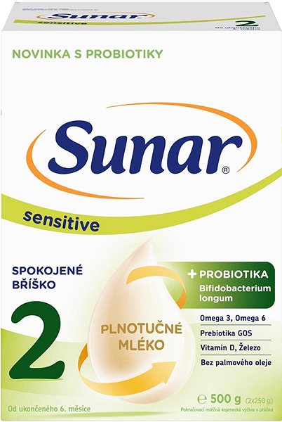 Dojčenské mlieko Sunar Sensitive 2 pokračovacie dojčenské mlieko, 500 g ...