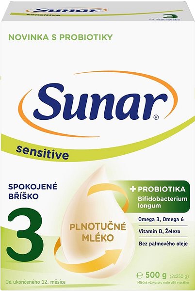 Dojčenské mlieko Sunar Sensitive 3 dojčenské mlieko, 500 g ...