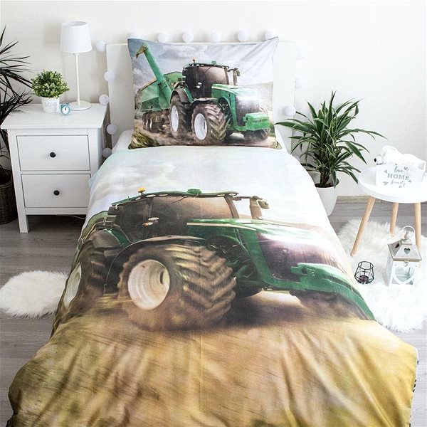 Detská posteľná bielizeň Jerry Fabrics Traktor Green 140 × 200 cm ...