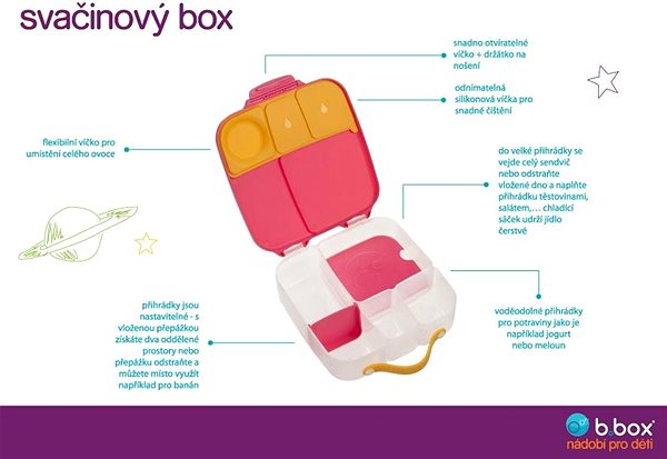 Uzsonnás doboz B.Box Snack box, nagy - kék/zöld Jellemzők/technológia