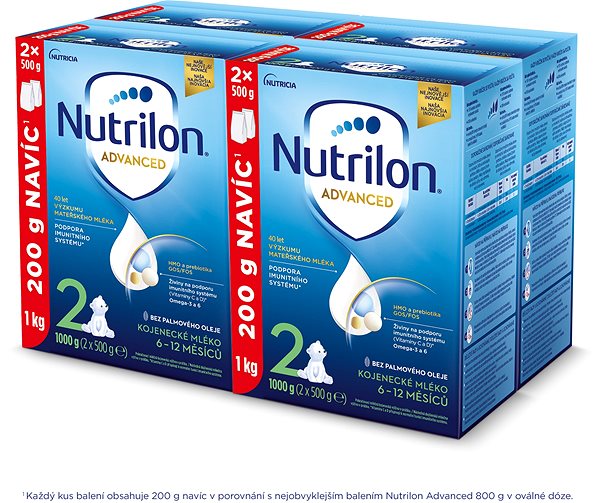Dojčenské mlieko Nutrilon 2 Advanced pokračovacie dojčenské mlieko 4× 1 kg, 6+ ...