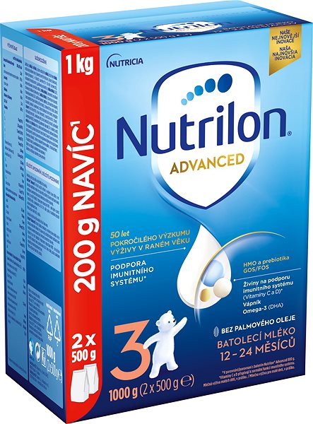 Dojčenské mlieko Nutrilon 3 Advanced batoľacie mlieko 1 kg, 12+ ...