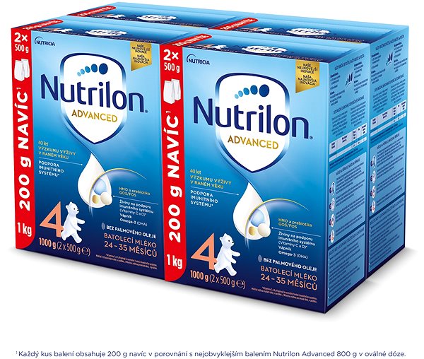 Dojčenské mlieko Nutrilon 4 Advanced dojčenské mlieko 4× 1 kg, 24+ ...