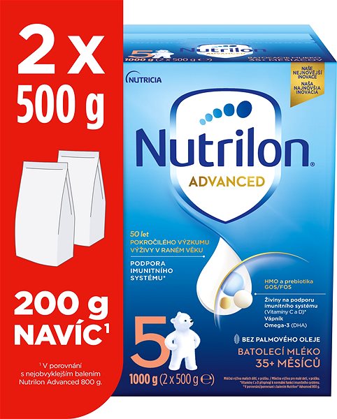 Dojčenské mlieko Nutrilon 5 Advanced batoľacie mlieko 1 kg, 35+ ...