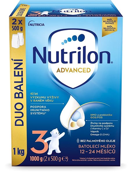 Dojčenské mlieko Nutrilon 3 Advanced batoľacie mlieko 2× 1 kg, 12+ Screen