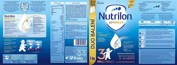 Dojčenské mlieko Nutrilon 3 Advanced batoľacie mlieko 2× 1 kg, 12+ Vlastnosti/technológia