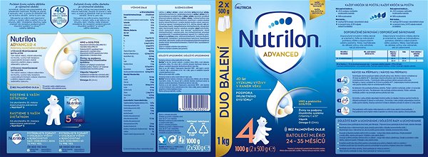 Dojčenské mlieko Nutrilon 4 Advanced batoľacie mlieko 2× 1 kg, 24+ Vlastnosti/technológia
