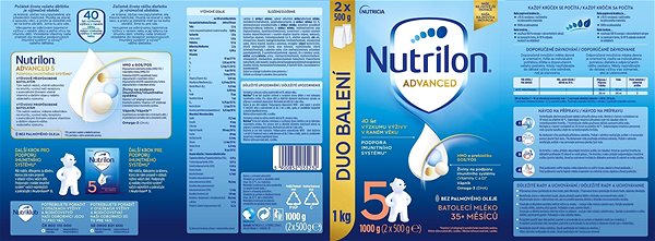 Dojčenské mlieko Nutrilon 5 Advanced batoľacie mlieko 2× 1 kg, 35+ Vlastnosti/technológia