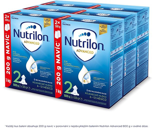 Dojčenské mlieko Nutrilon 2 Advanced 6× 1 kg, 6+, MIN. TRVANLIVOSŤ DO 3.4.2024 ...