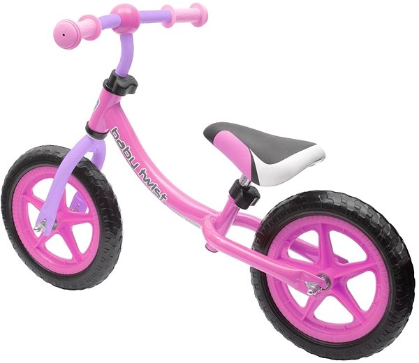 Futókerékpár BABY MIX Twist Gyerek futóbicikli - rózsaszín-lila Oldalnézet
