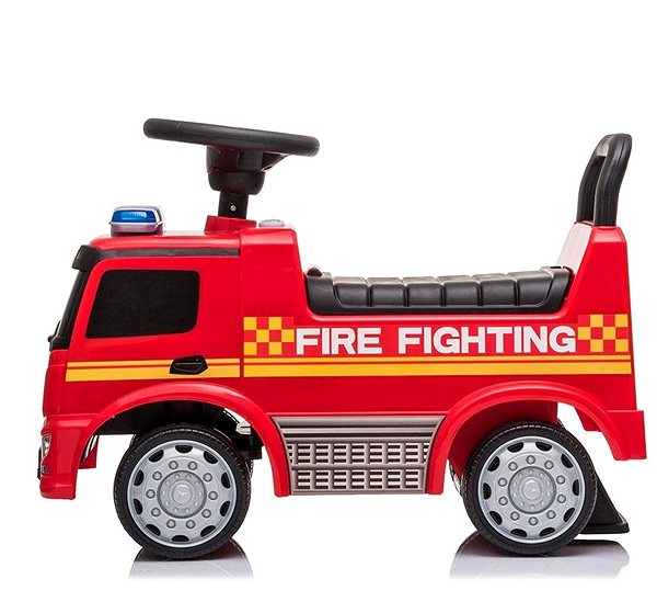 Odrážadlo BABY MIX detské odrážadlo so zvukom Mercedes hasiči červené Bočný pohľad