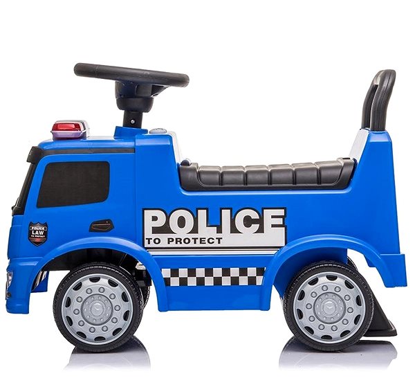 Futóbicikli BABY MIX Gyermek futóbicikli hanggal Mercedes rendőrség kék Oldalnézet