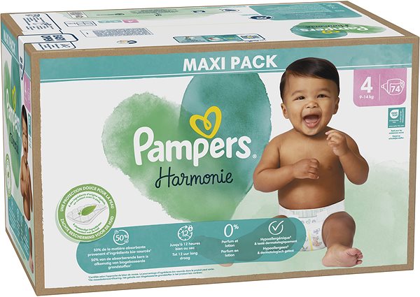 Jednorazové plienky PAMPERS Harmonie Baby veľkosť 4 (74 ks) ...