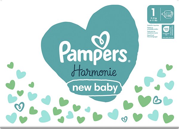 Jednorazové plienky PAMPERS Harmonie Baby veľkosť 1 (180 ks) ...