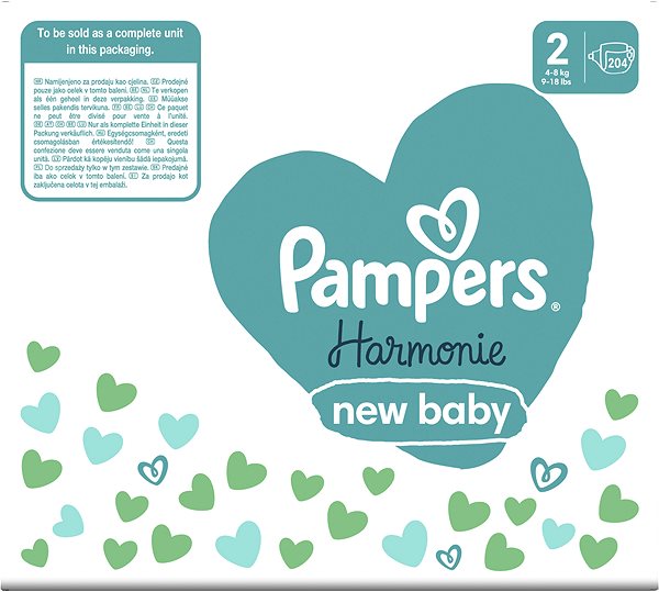 Jednorazové plienky PAMPERS Harmonie Baby veľkosť 2 (204 ks) ...
