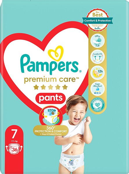 Plienkové nohavičky PAMPERS Premium Care Pants veľkosť  7 (36 ks) ...