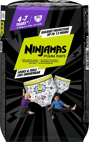 Plienkové nohavičky PAMPERS Ninjamas Pyjama Pants Kozmické lode 4 – 7 rokov (10 ks) ...