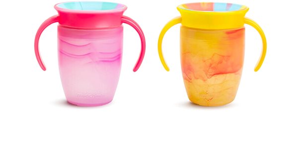 Tanulópohár Munchkin Miracle 360° Tie Dye Cup Tropical - sárga, rózsaszín, 2db, 207ml ...