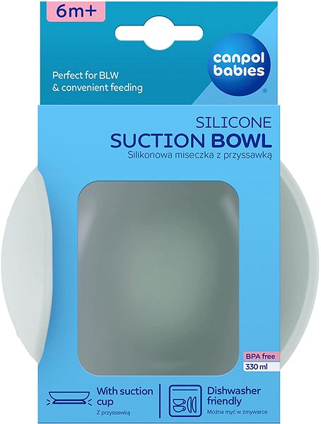 Dětská miska Canpol babies silikonová miska s přísavkou 330 ml, zelená ...