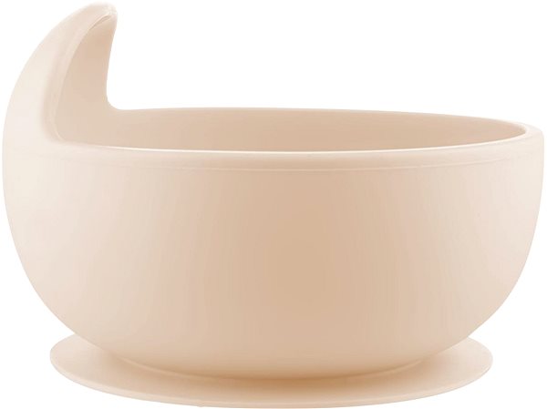 Gyerektányér Canpol babies szilikon, tapadókorongos tányér - 330ml, krémszínű ...