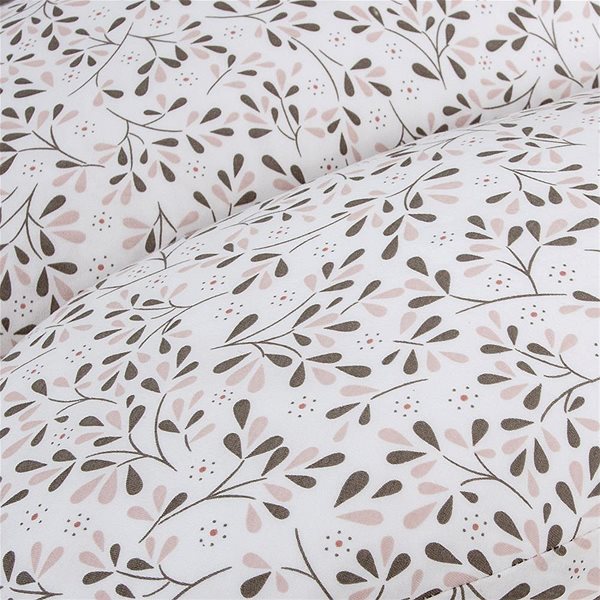 CEBA Huggy Basic Tiny Leaves 150 × 60 × 37 cm nursing pillow.