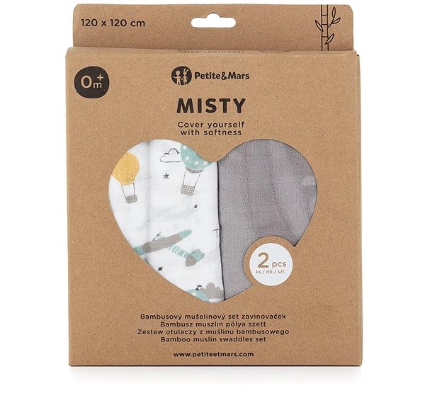 Prikrývka PETITE&MARS Misty Grey Planes 2 v 1 120 × 120 cm, 2 ks ...