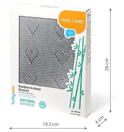 Pléd BabyOno bambusz kötött takaró 75 × 100 cm, sötétszürke ...