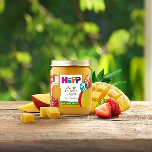 HIPP Alma mangóval és eperrel 160 g .