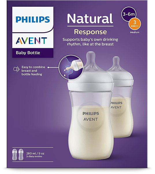 Cumisüveg Philips AVENT Natural Response 260 ml, 1h+, 2 db ...