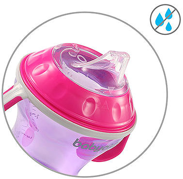 Detský hrnček BabyOno Detský netečúci s mäkkým náustkom 180 ml, ružový ...