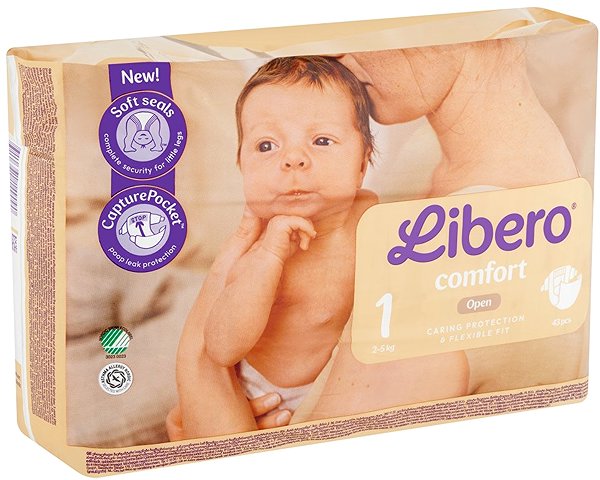 Jednorazové plienky Libero Comfort veľ. 1 (43 ks) .