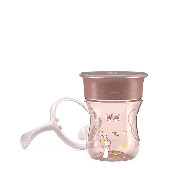 Tanulópohár CHICCO 360 Perfect X füllel, 200 ml, rózsaszín ...
