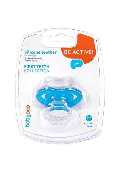 BabyOno BPA-free silicone pacifier with cover pink 3 m+ .
