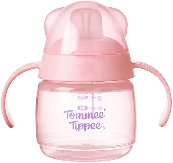 Tanulópohár Tommee Tippee Transition csöpögésmentes pohár ivócsőrrel, 150ml, 4hó+, rózsaszín ...