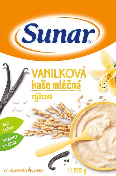 Mliečna kaša Sunar vanilková kaša mliečna ryžová 225 g ...