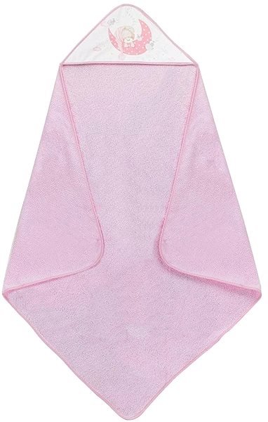 Gyerek fürdőlepedő INTERBABY Frottír fürdőlepedő (100 × 100 cm) alvó mackó, rózsaszín ...