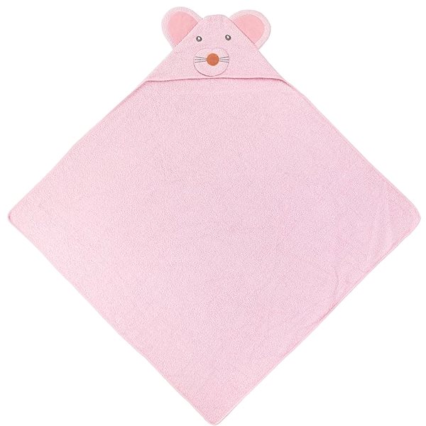 Gyerek fürdőlepedő INTERBABY Frottír fürdőlepedő (100 × 100 cm) kisegér, rózsaszín ...